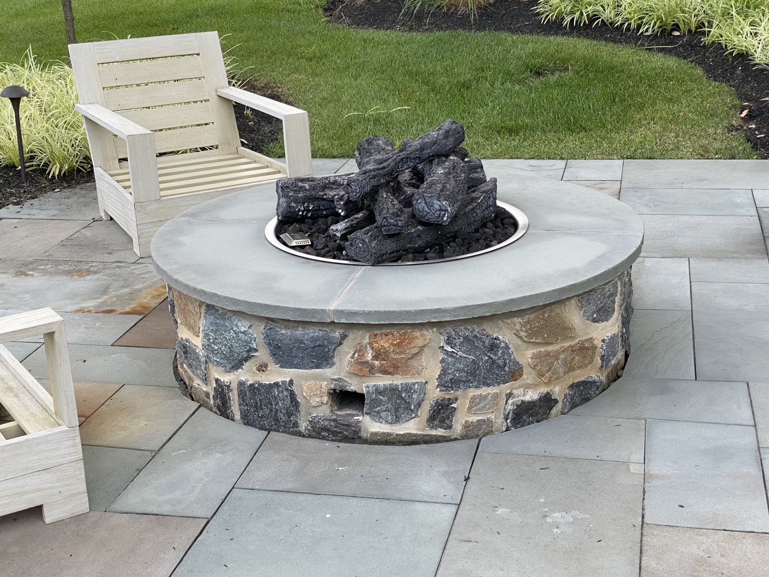 Custom fire feature in Bucks County PA by Patino Builders